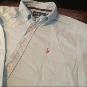 Men's Ralph Lauren polo solid turquoise Oxford