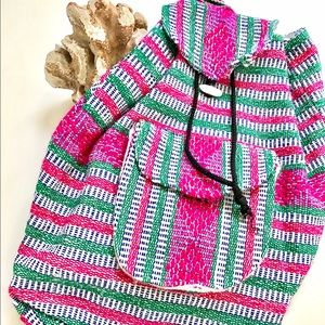 It's summer Baja woven backpack bag