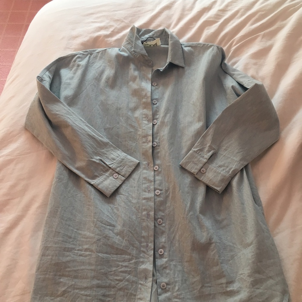 Blue shirt dress