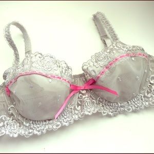 🆕 NWOT Unlined Grey and Pink Bra