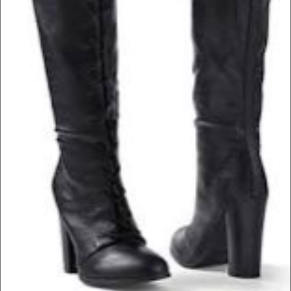 Never worn size 8.5 black lace up boots!