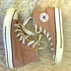 Taupe High Top Converse
