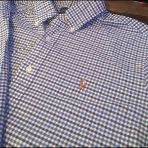 Men's Ralph Lauren Polo blue plaid Oxford