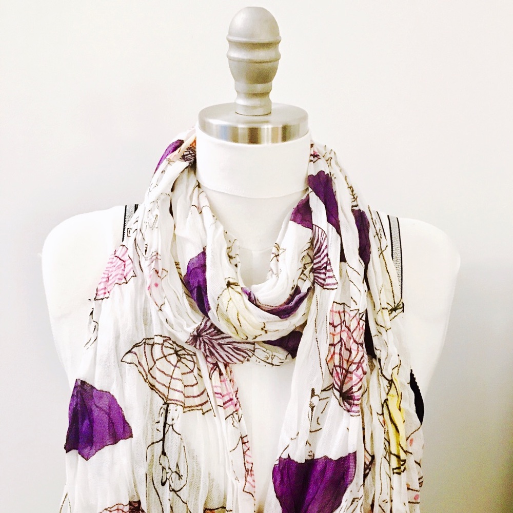 Novelty Print Umbrella Print Scarf
