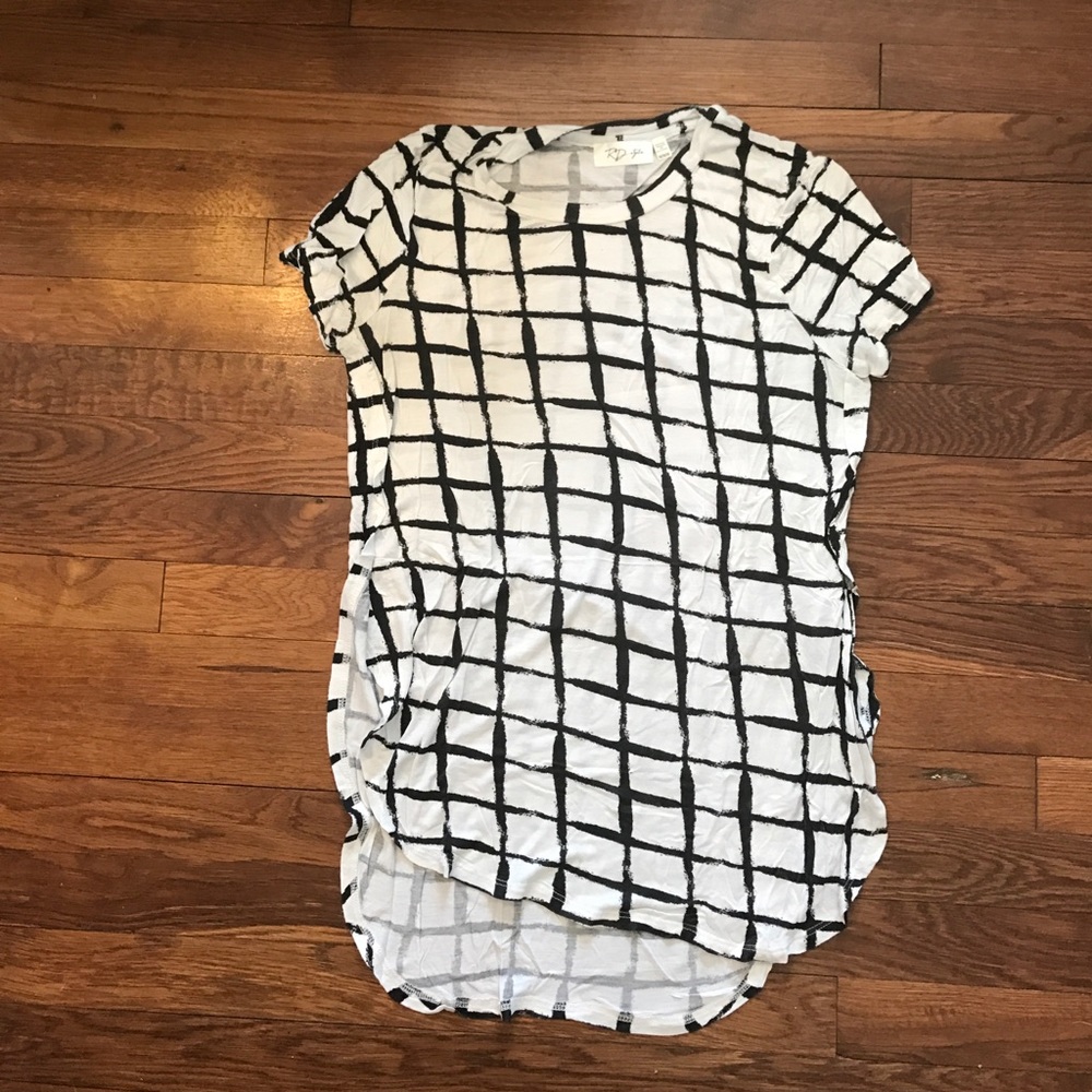 RD style black and white grid t shirt