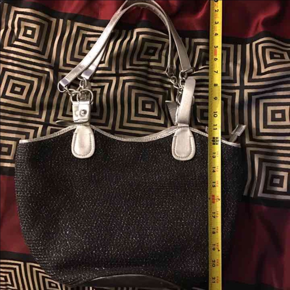 Black & Silver shoulder hobo bag