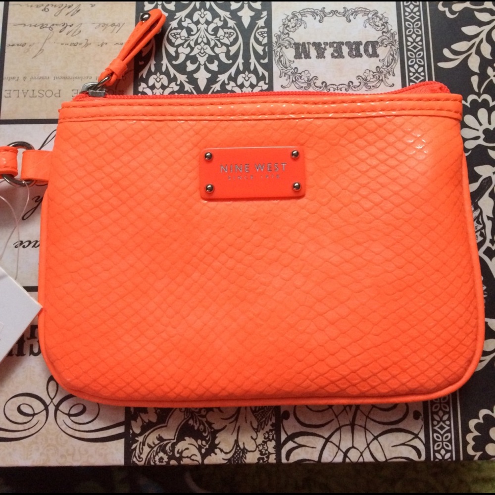 Bright orange wristlet