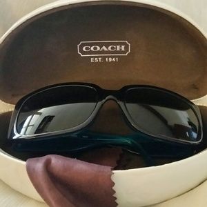 Coach S2100 Navy Sunglasses in Teal & Black