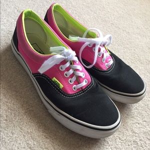 Preowned black and pink Era Vans