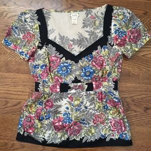 Floral Viola silk top from Anthropologie
