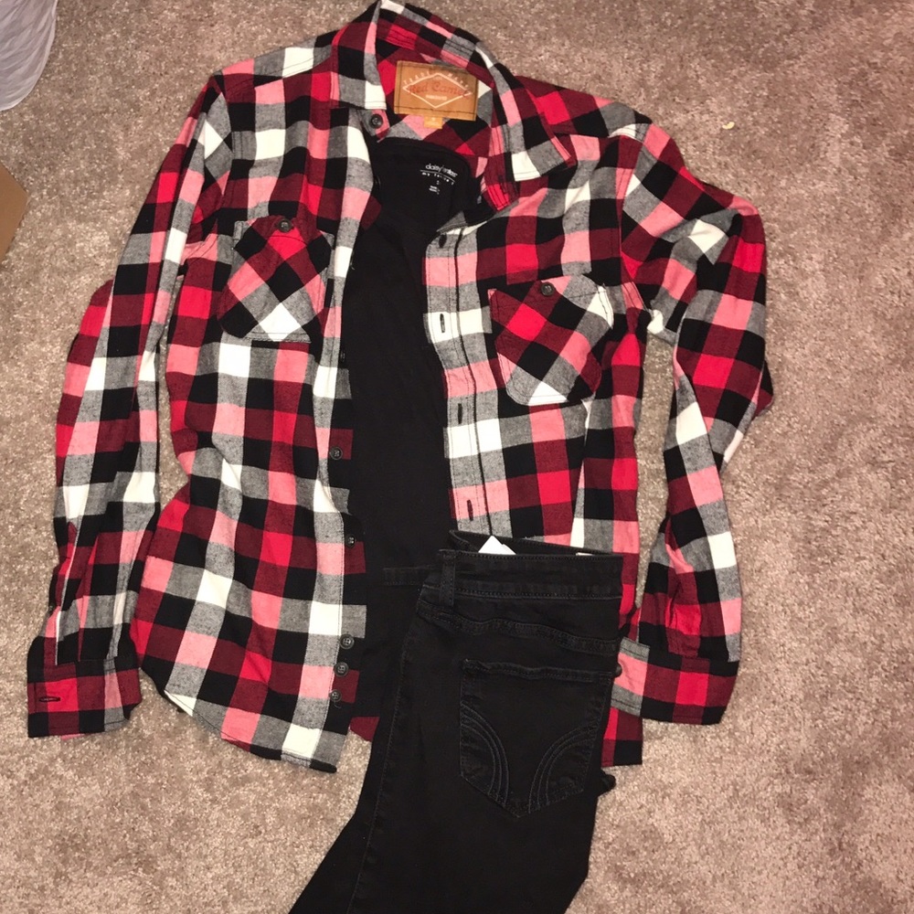 Flannel and Black Jean Bundle