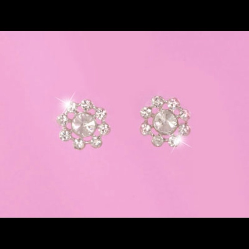 Clear Austrian Flower Earrings.