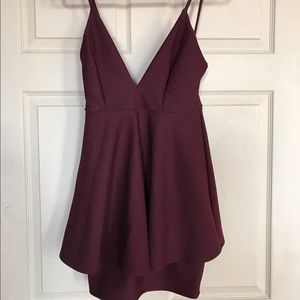 Lulu's Peplum Maroon Dress