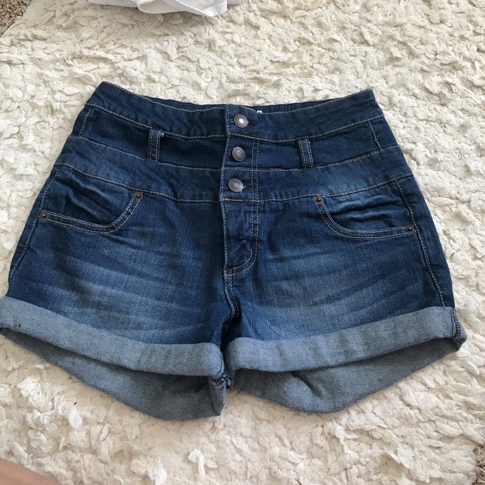 High waisted jean shorts