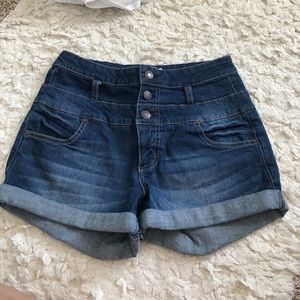 High waisted jean shorts