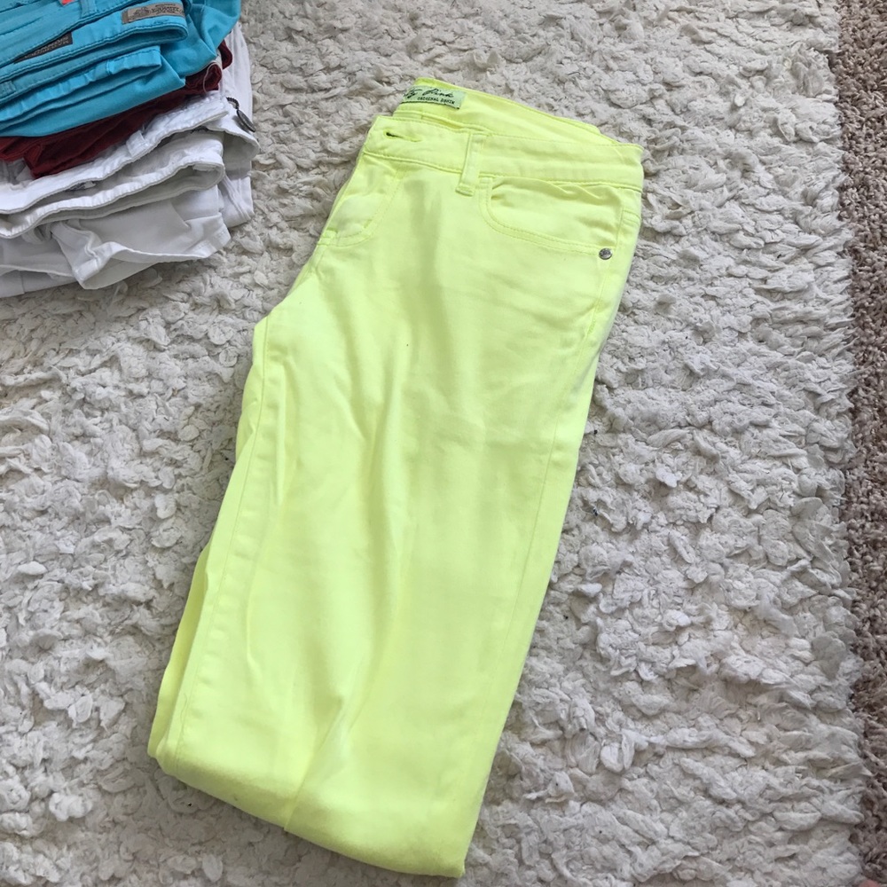 Bright yellow jeans