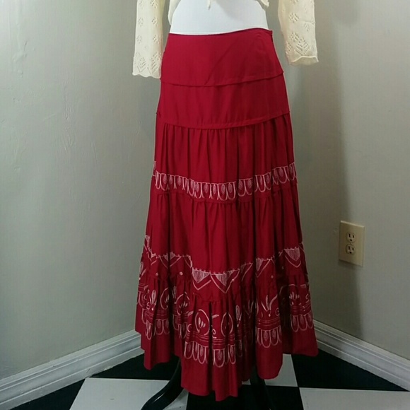 Sunny Leigh Dresses & Skirts - Sunny Leigh, red and white maxi skirt
