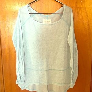 FREE PEOPLE oversized thin blue top!