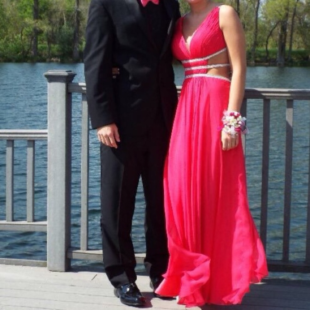 Hot pink prom dress