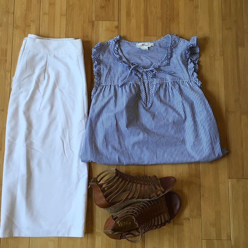 Vineyards vines striped blouse.