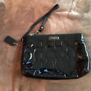 Coach patent black leather wrist let