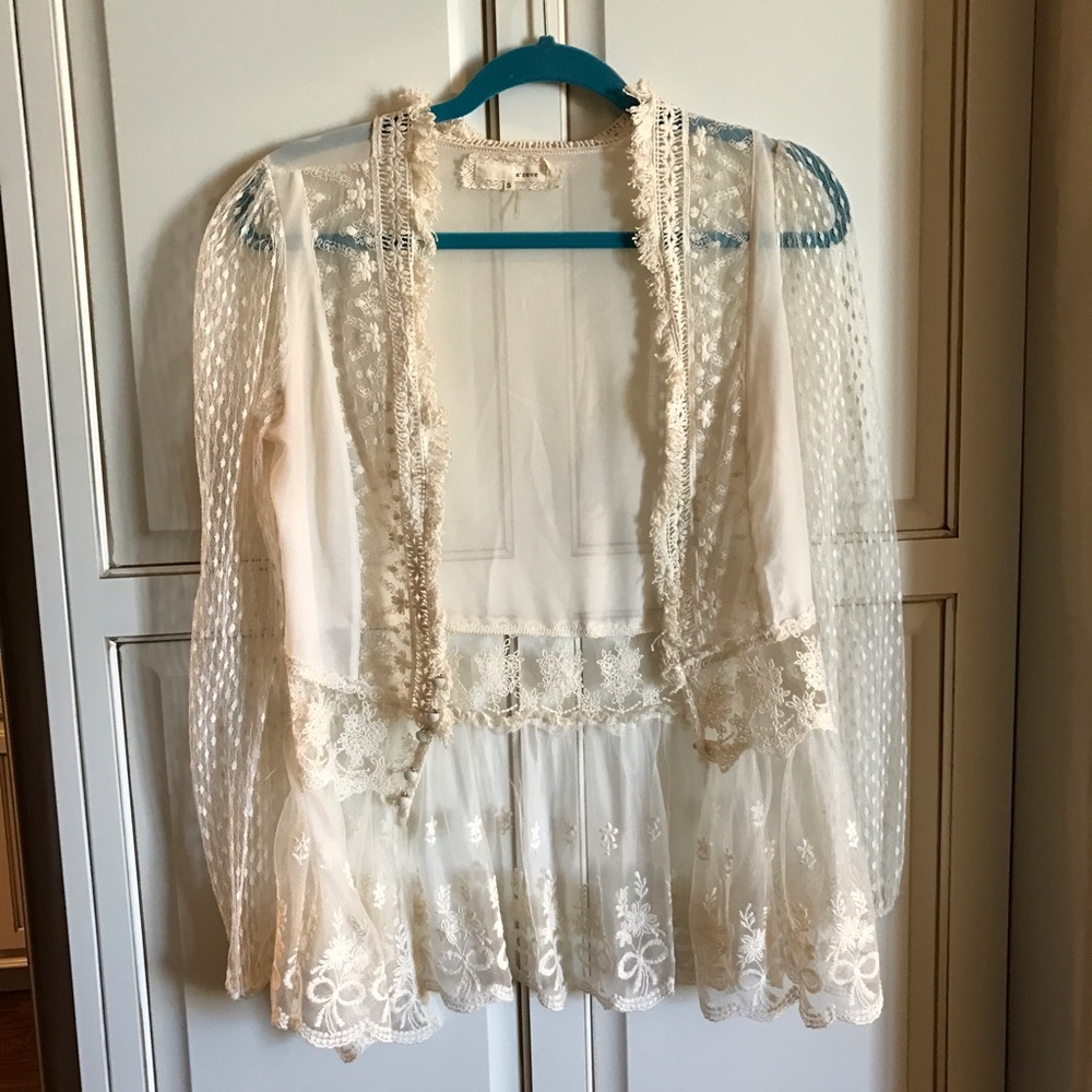 Lace a'reve button up cardigan