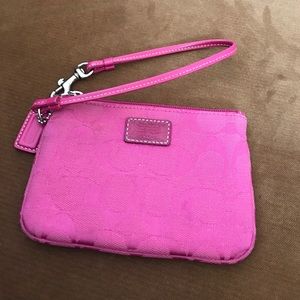 Pink Coach signature wristlet