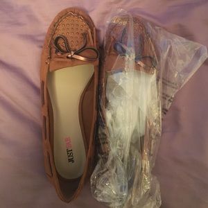 Brown leather loafers