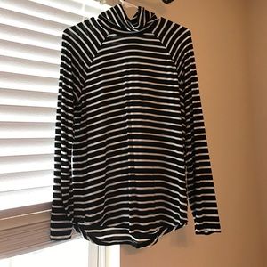Black and white stripe turtleneck
