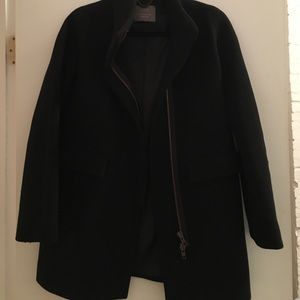 J.Crew Black Stadium Cloth Cocoon Coat