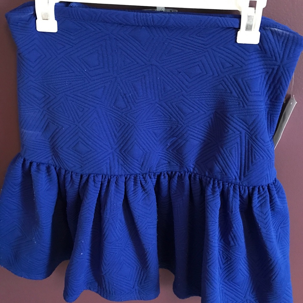 Royal Blue Strapless Top