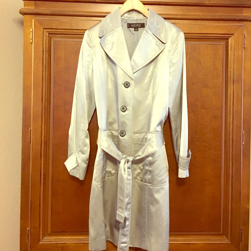 Kasper Silver Trench Coat