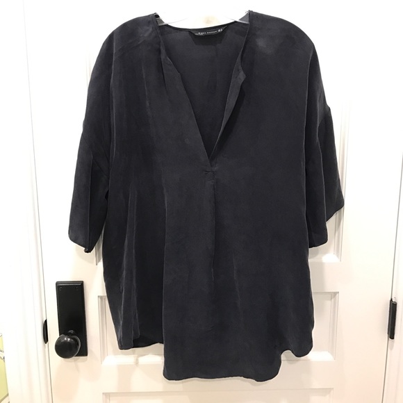 Zara Tops - Zara Dark Grey/ Navy 1/3 sleeve Tunic