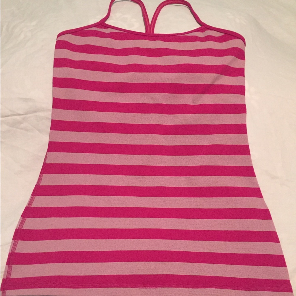 Pink lululemon Power Y Tank!