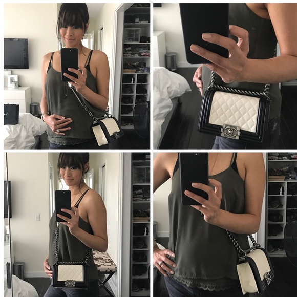 ❌JUST SOLD❌Chanel Le Boy Beige Black Lambskin - Picture 4 of 4