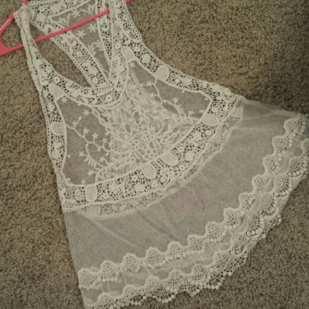 Cream tank top/cover up!