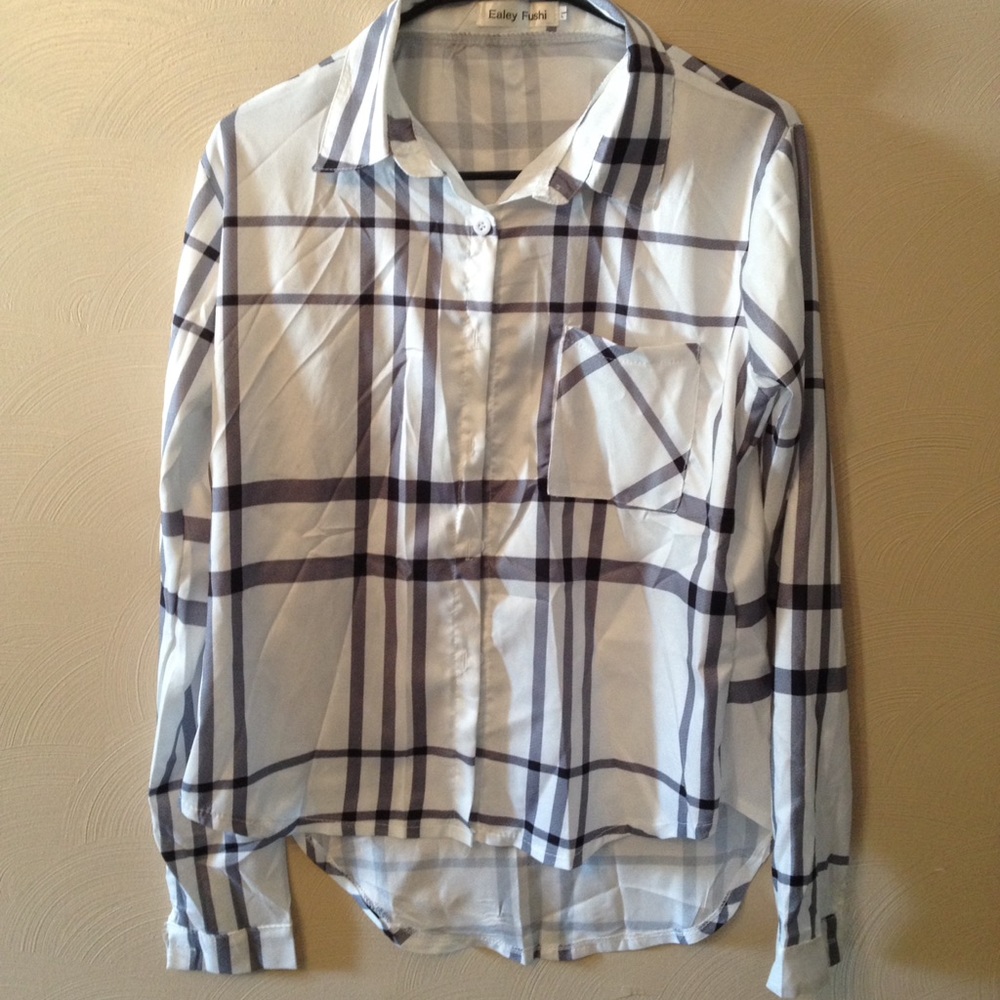Dressy plaid button down shirt