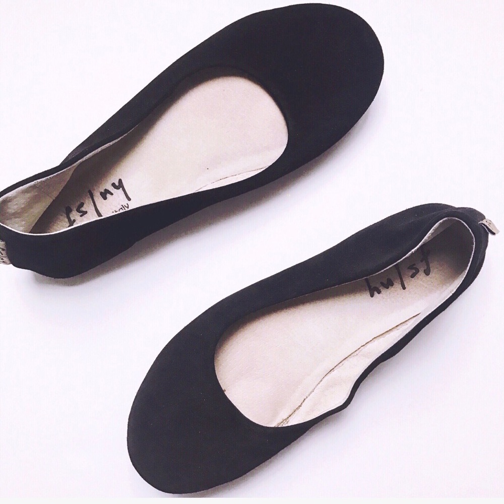 French Sole FS/NY Black Suede Flats