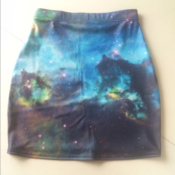 Black milk green Galaxy skirt nwt mini s - Picture 2 of 4