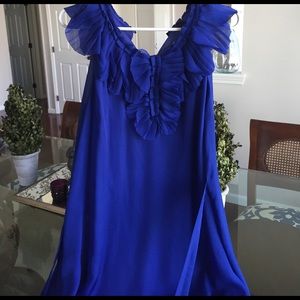 A blue flowy dress