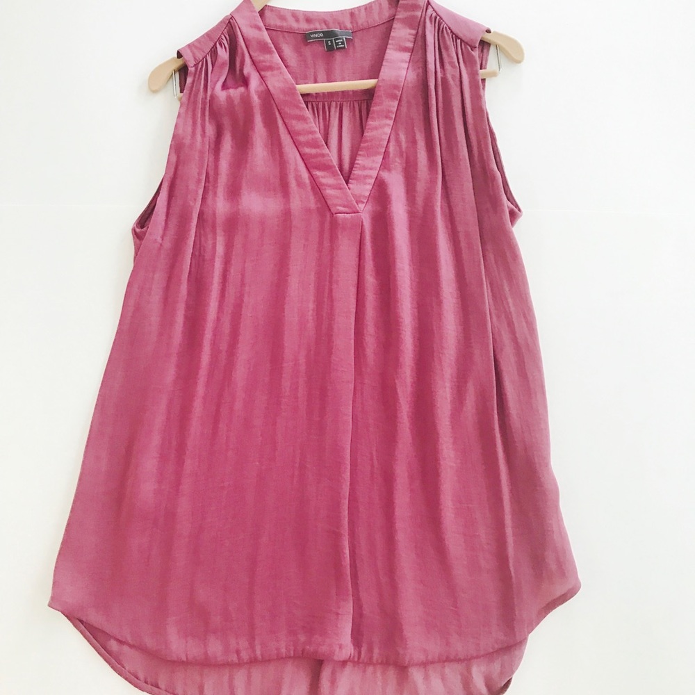 Vince Shirred Silk Top
