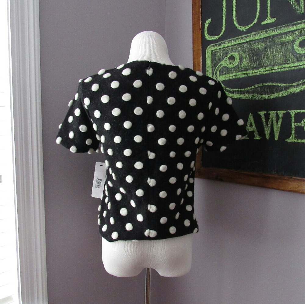 Textured Polka Dot Wool Blend Top NWT - Picture 3 of 8