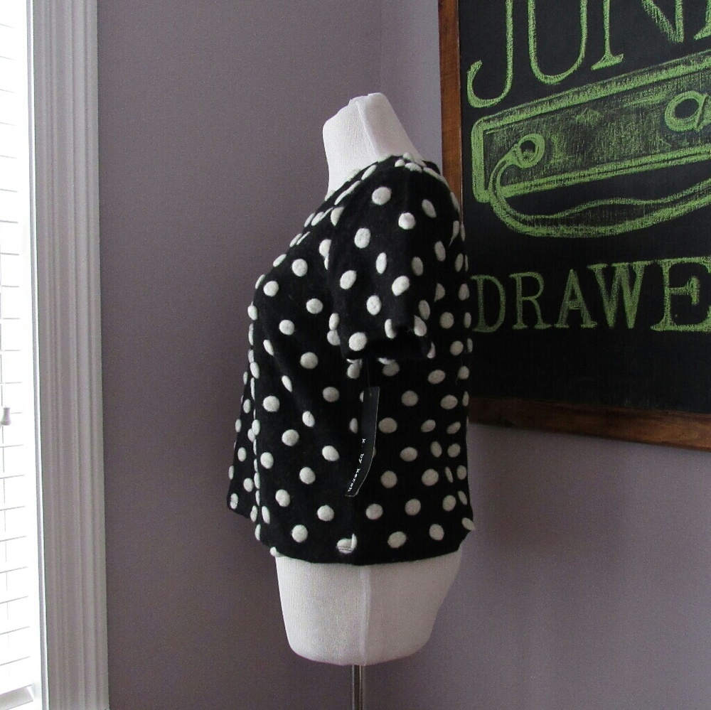Textured Polka Dot Wool Blend Top NWT - Picture 4 of 8