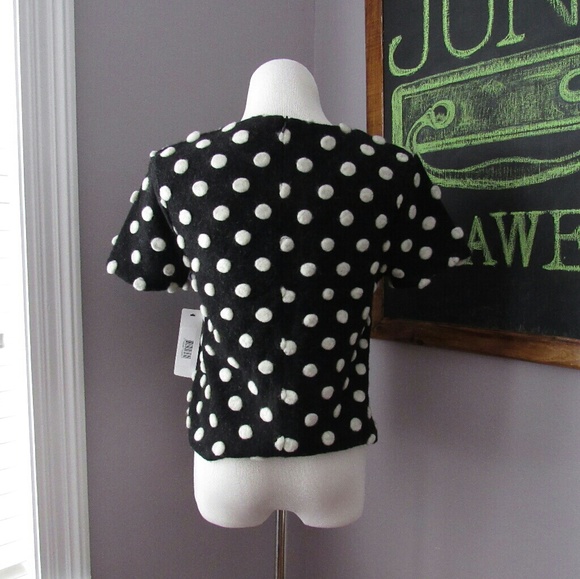 Textured Polka Dot Wool Blend Top NWT - Picture 3 of 8
