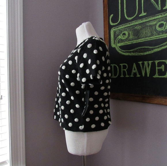 Textured Polka Dot Wool Blend Top NWT - Picture 4 of 8