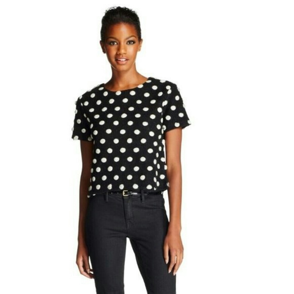 Textured Polka Dot Wool Blend Top NWT - Picture 8 of 8