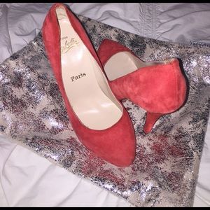 Red Christian Louboutin Suede Heels NA