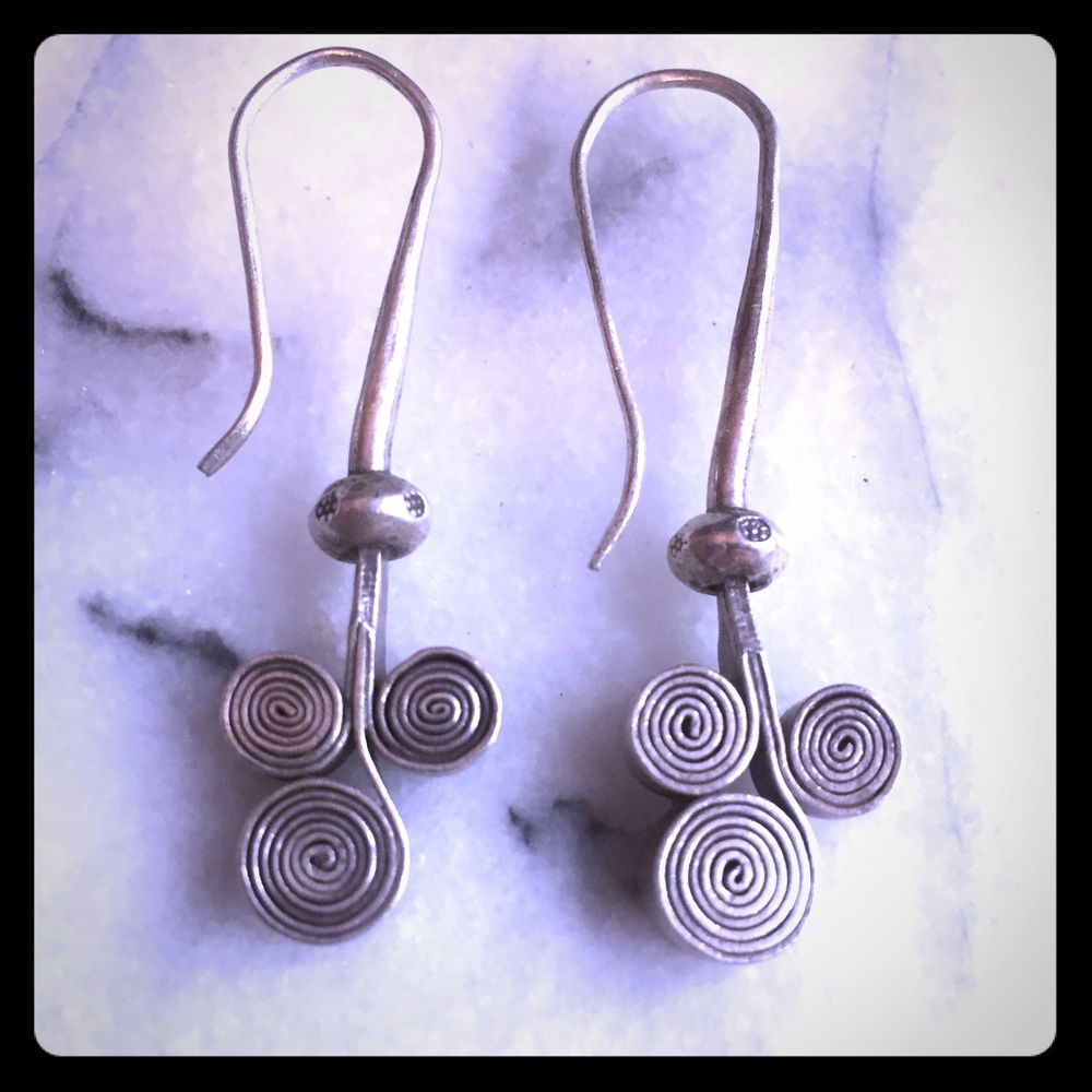 Silver swirl earrings