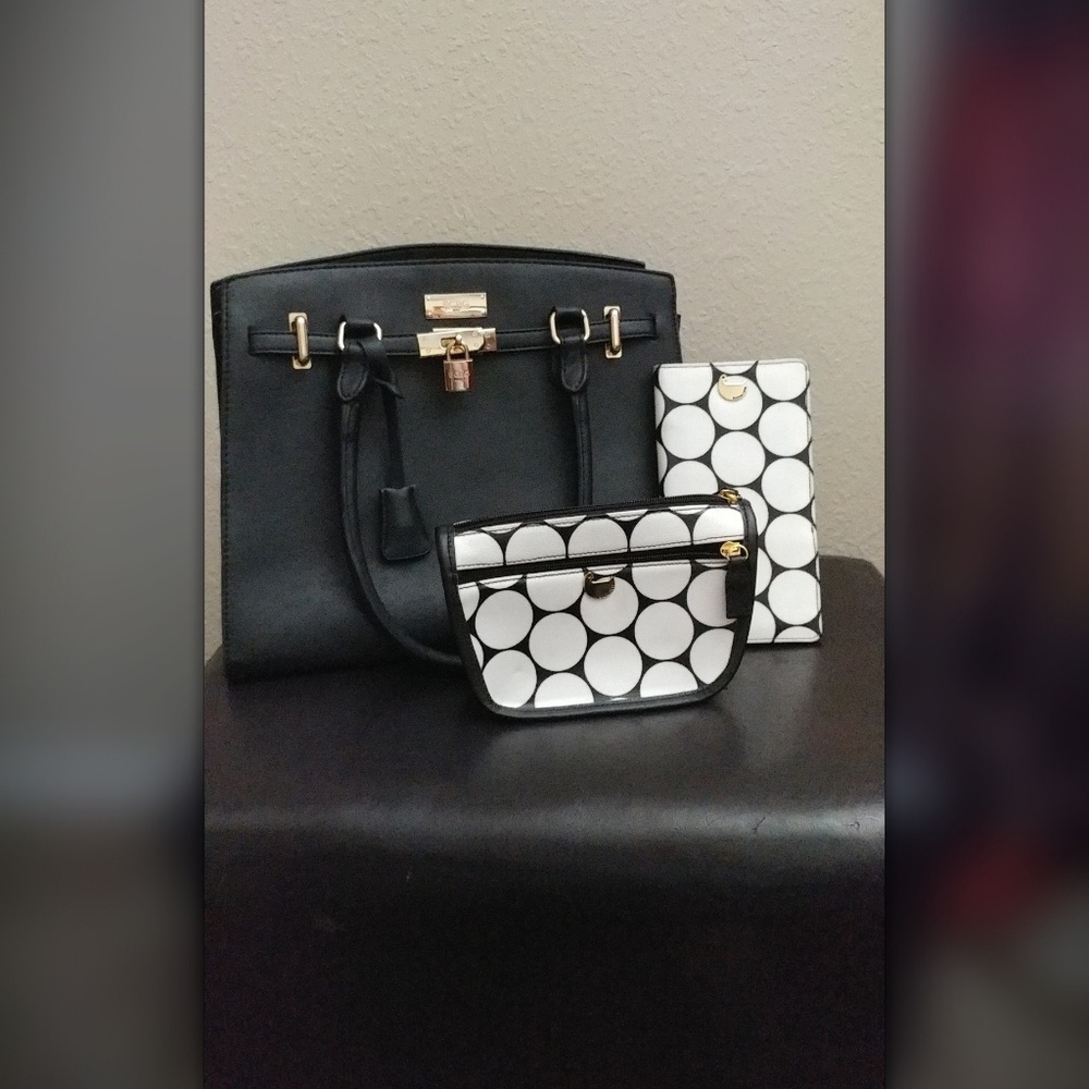 BCBG Purse, Buxton makeup bag and wallet