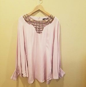 BE SEDUCED Blush Pink Long Sleeve Holiday Dress